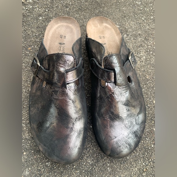 Naot Women's Autumn In Metallic Onyx Leather Clog Size 40/9 - Picture 1 of 3